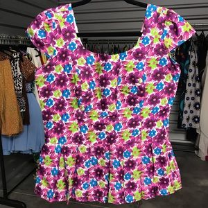 Cap sleeve multicolor African print blouse